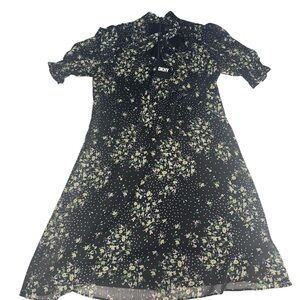 DKNY Black Floral Mini Dress